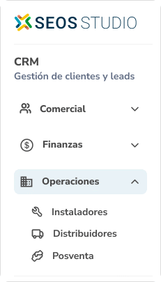 SEOS Studio Interface - Solar Management Software